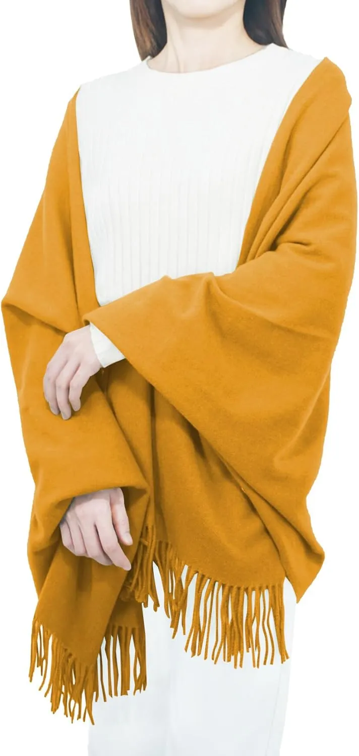 SEAUR Women's Soft Cashmere Ponchos Scarf Lightweight Pashmina Winter Warm Sweater Wraps Shawl