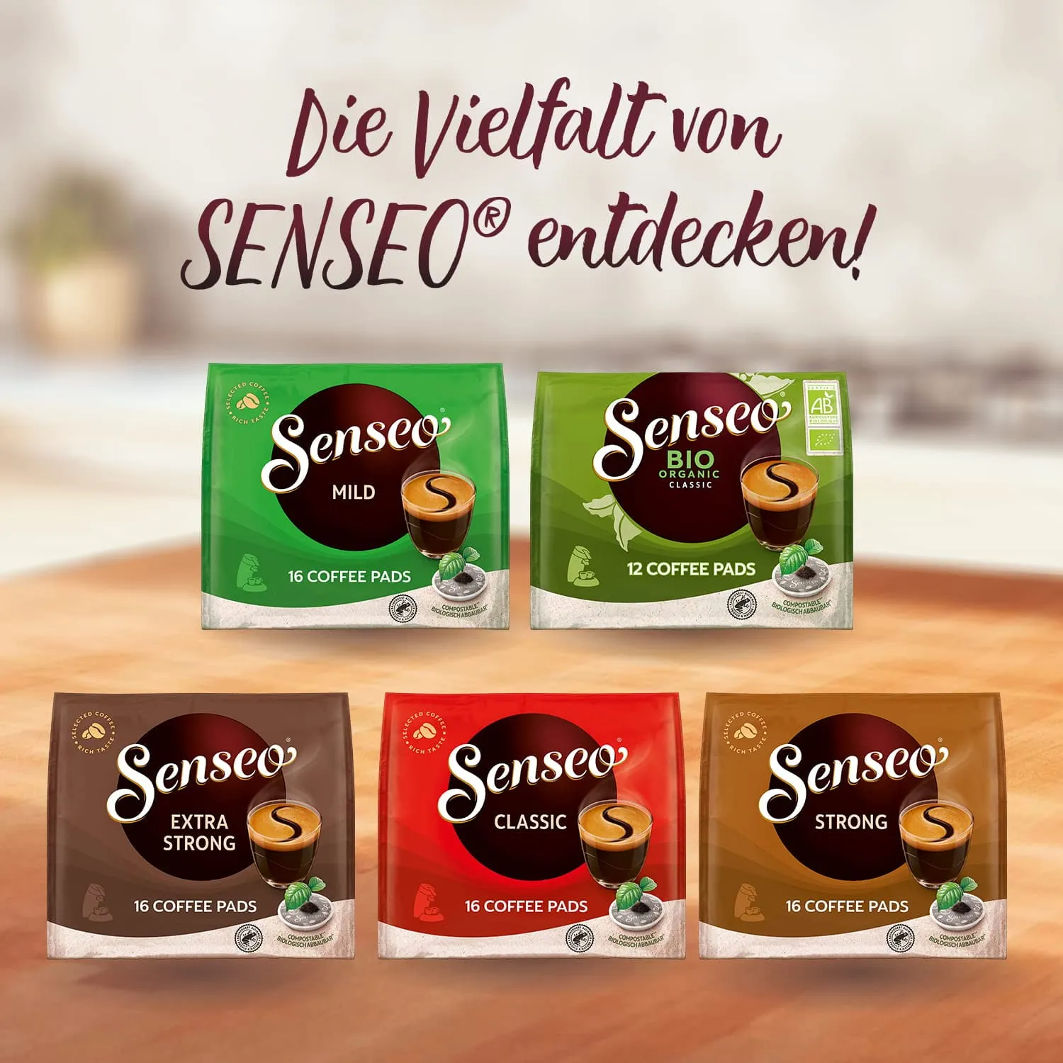 Senseo Classic Medium Roast Coffee Pods, Single Serve Pods Bulk Pack for Senseo Coffee Machine, Compostable Pods for Hot or Iced Coffee, Cold Brew Coffee, 16 Count, Pack of 10