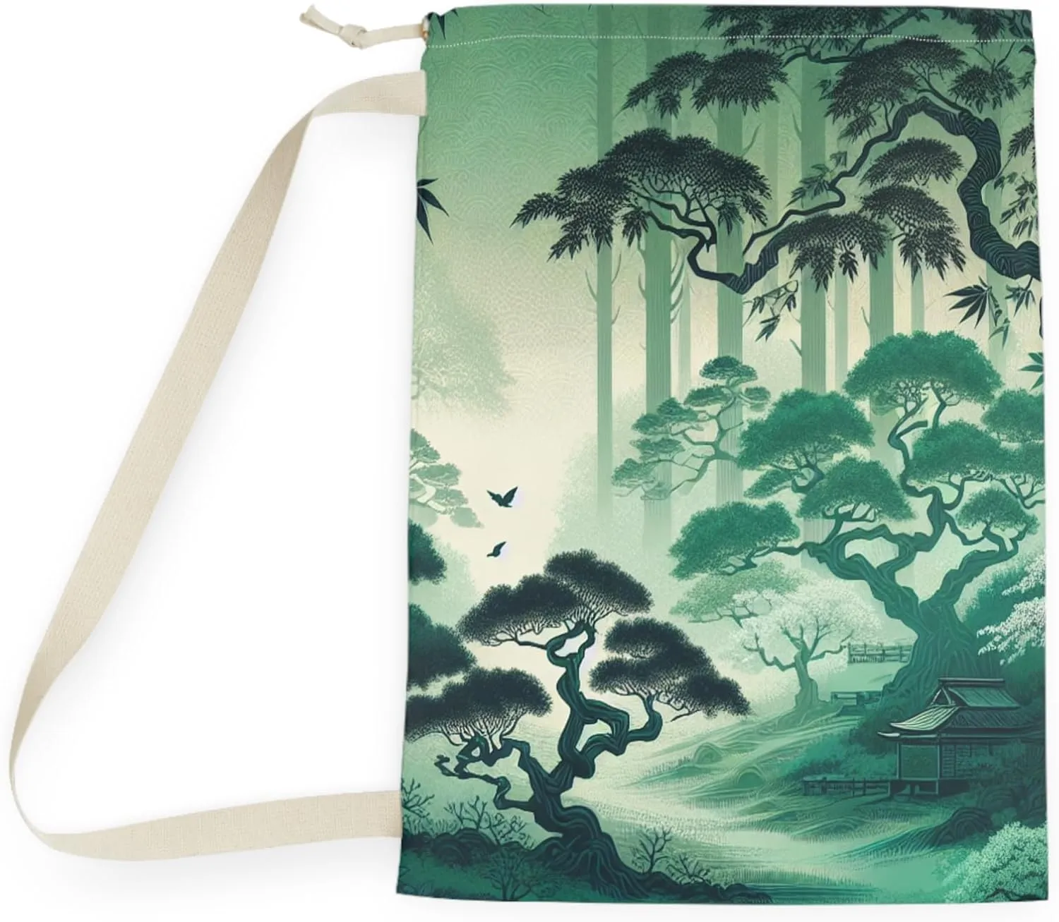 Serene Nature Laundry Bag | Eco-Friendly Storage | Travel Organizer | Camping Gear | Nature Lover Essentials
