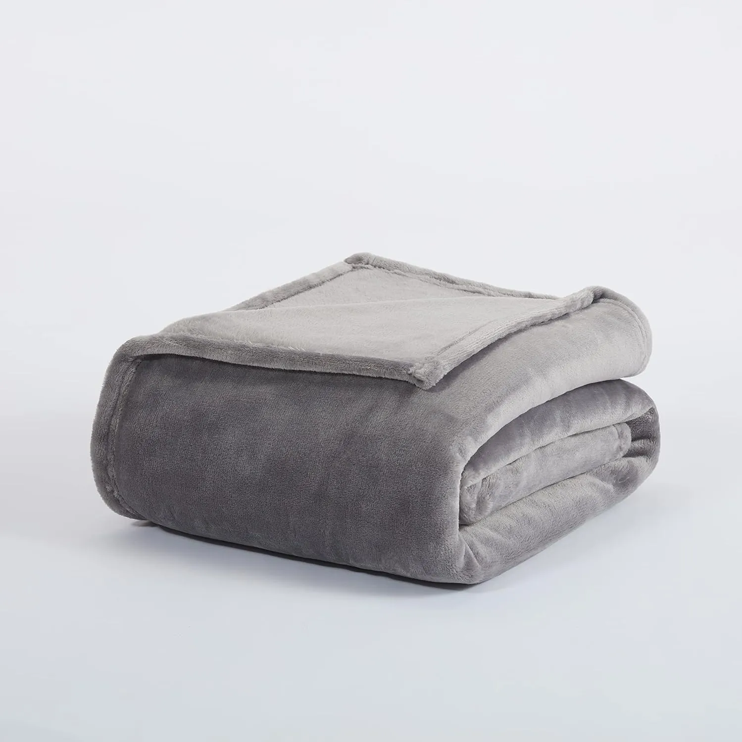 SERTA Cozy Plush Thick Fuzzy Super Soft Lightweight Throw Blanket for Bed, Couch, or Travel, Twin (60 in x 80 in), Grey