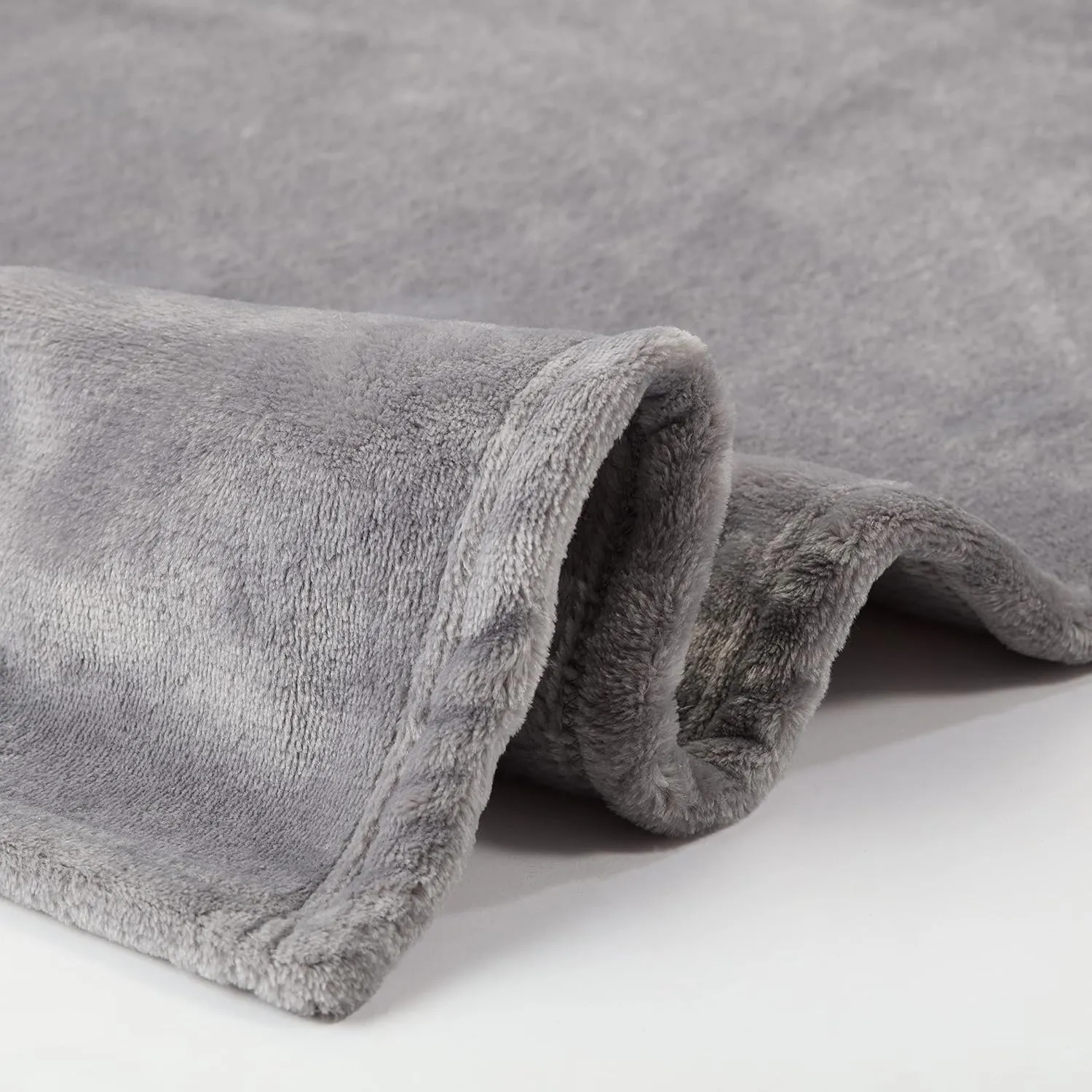 SERTA Cozy Plush Thick Fuzzy Super Soft Lightweight Throw Blanket for Bed, Couch, or Travel, Twin (60 in x 80 in), Grey