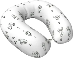 Sign Language Alphabet. Print Memory Foam Travel Pillow,Travel Neck Pillow for Car, Train,Napping,Washable Cover