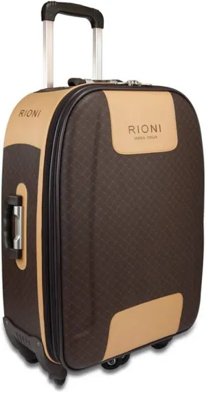 Signature Brown 360 Medium Luggage by Rioni Designer Handbags & Luggage
