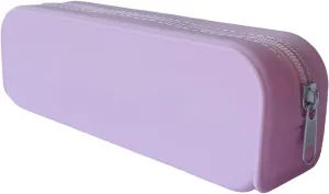 Silicone Makeup Brush Holder Travel Cosmetic Bag, Portable Cosmetic Brushes organizer, Small Travel Makeup Brush Case (Light Pink)