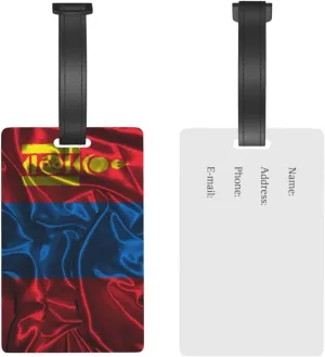 Silk Style Flag of Mongolia Luggage Tags for Suitcases Travel Tags ID Labels for Women Men Travel Bag Luggage Accessories