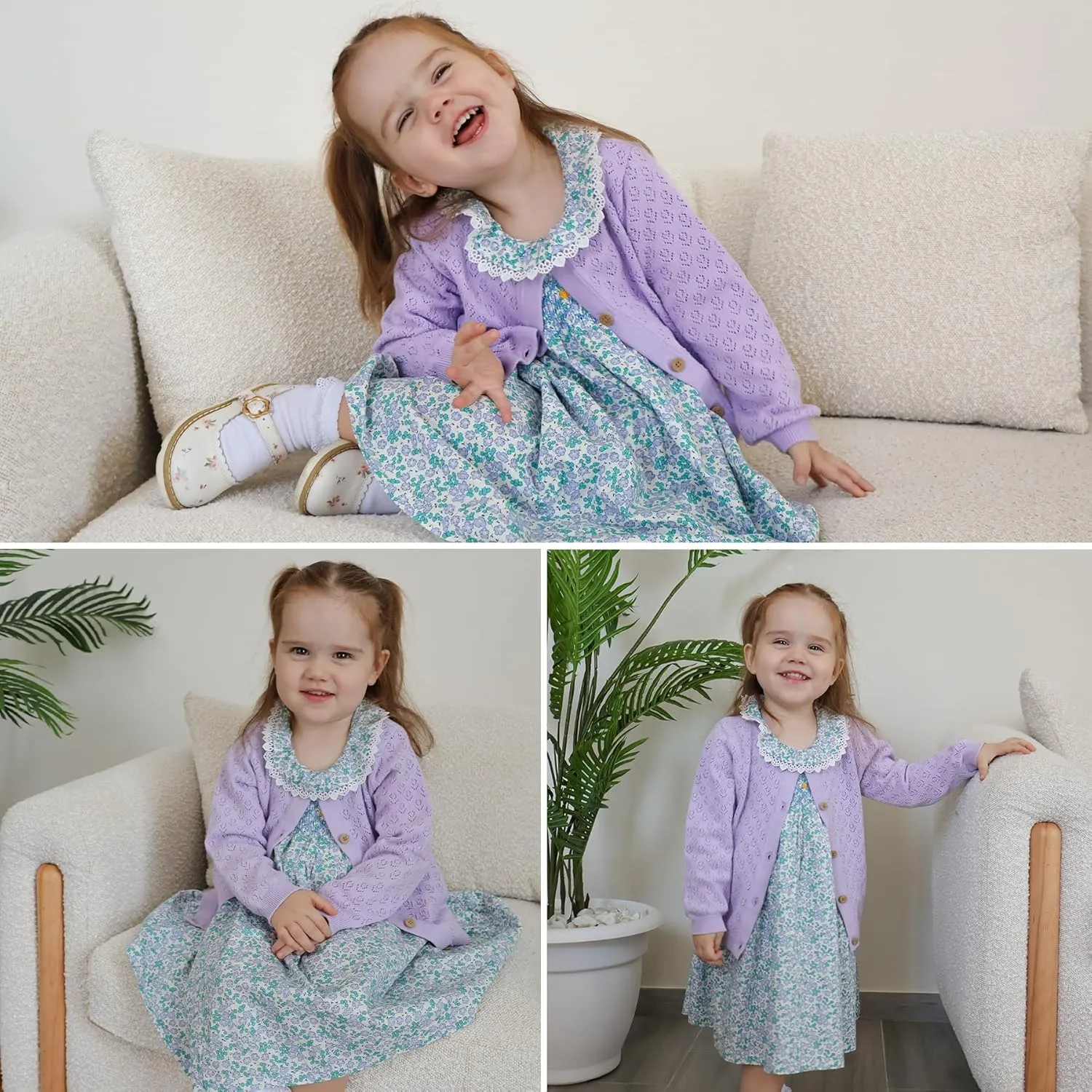 Simplee kids Baby Girls Casual Dress Toddler Smocking Dress Floral Print Sundress for Spring Summer 1-6 Years