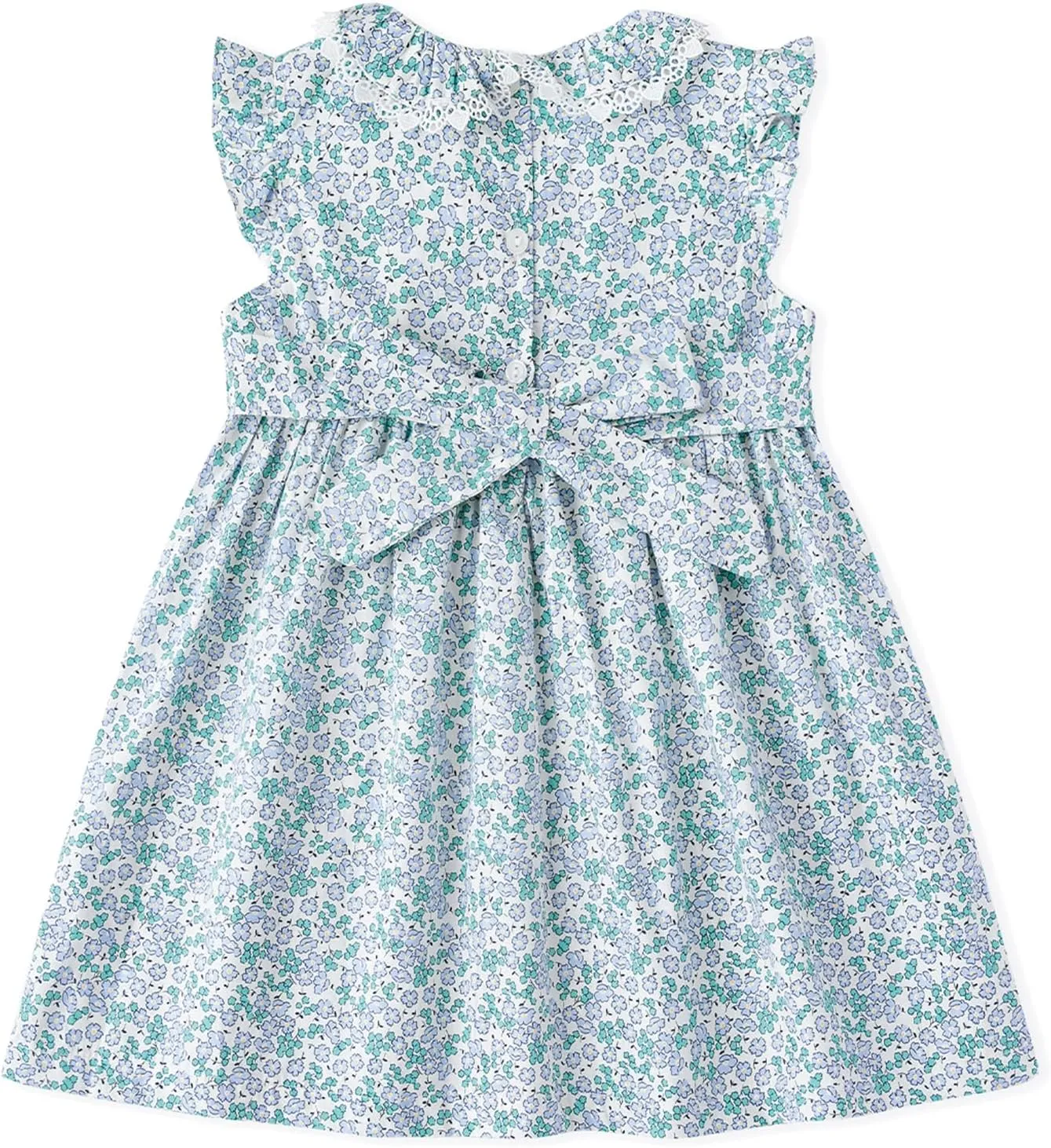 Simplee kids Baby Girls Casual Dress Toddler Smocking Dress Floral Print Sundress for Spring Summer 1-6 Years