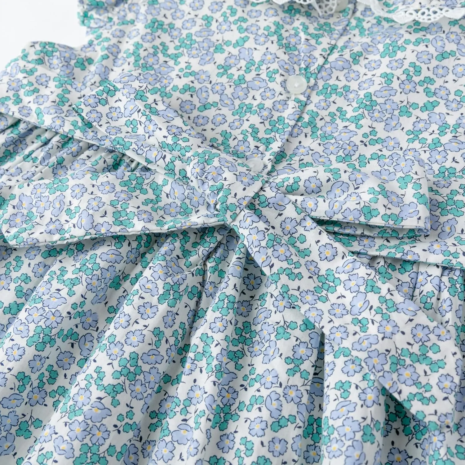 Simplee kids Baby Girls Casual Dress Toddler Smocking Dress Floral Print Sundress for Spring Summer 1-6 Years