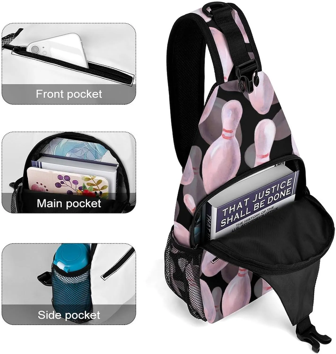 Sketch Pineapples Versatile And Convenient Multipurpose Crossbody Bag - Perfect for Travel And Hiking