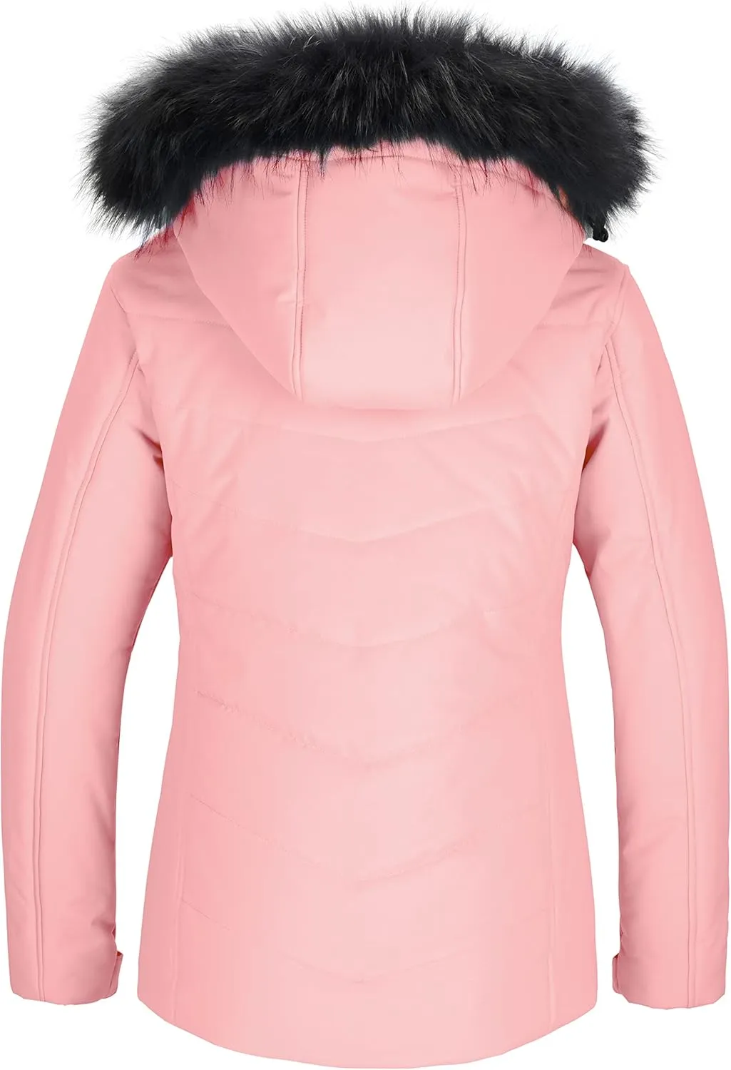 Skieer Women's Waterproof Ski Jacket Warm Puffer Jacket Thick Hooded Winter Coat