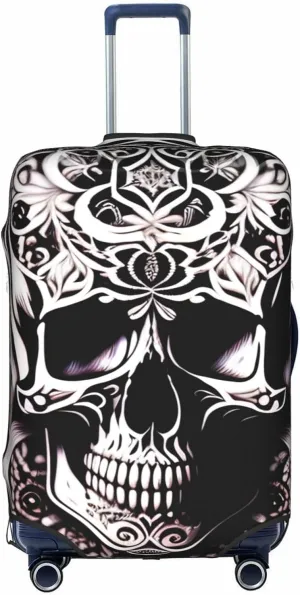 Skull with decorations Suitcase Cover X-Large with Invisible Zipper, for Business and Travel, Without Suitcase