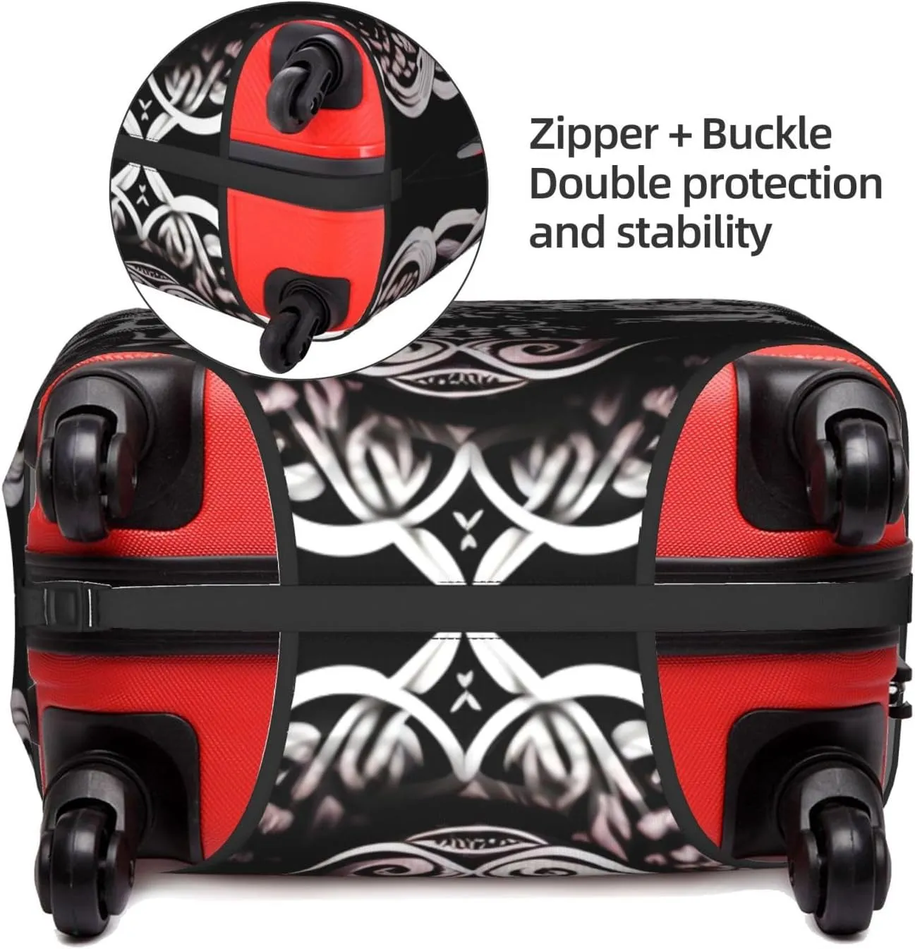 Skull with decorations Suitcase Cover X-Large with Invisible Zipper, for Business and Travel, Without Suitcase