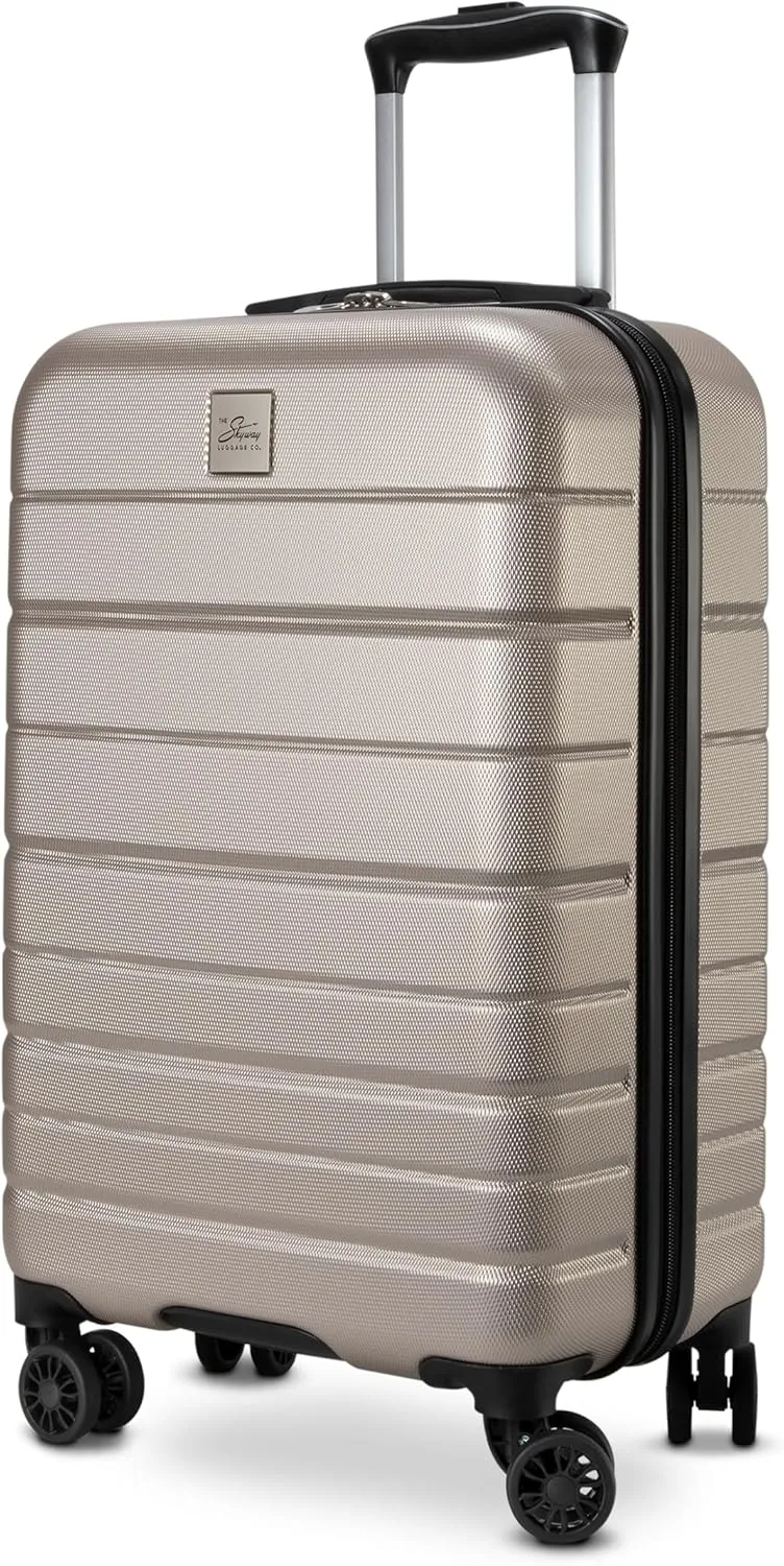 Skyway Epic 2.0 Hardside Lightweight and Durable ABS Shell Luggage, Spacious with Dual Spinning Wheels, Comfort Grip, Men and Women, Carry-on, 20-inch, Bone