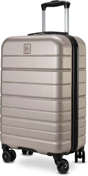 Skyway Epic 2.0 Hardside Lightweight and Durable ABS Shell Luggage, Spacious with Dual Spinning Wheels, Comfort Grip, Men and Women, Carry-on, 20-inch, Bone