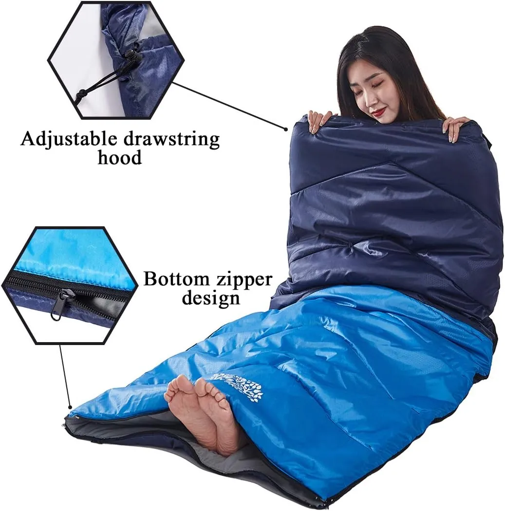 Sleeping Bag 4 Seasons Adults & Kids for Camping Hiking Trips Warm Cool Weather,Lightweight and Waterproof with Compression Bag,Indoors Outdoors Activities