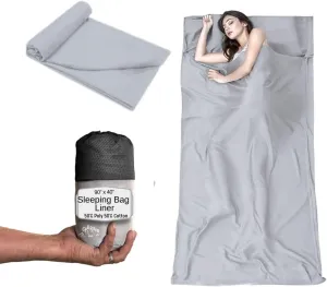 Sleeping Bag Liner-XL Sleep Sack for Adults - Summer Sleeping Bags- Cotton Lightweight Self Tan Sleep Sack - Washable Travel Bed Sheets for Camping & Travel