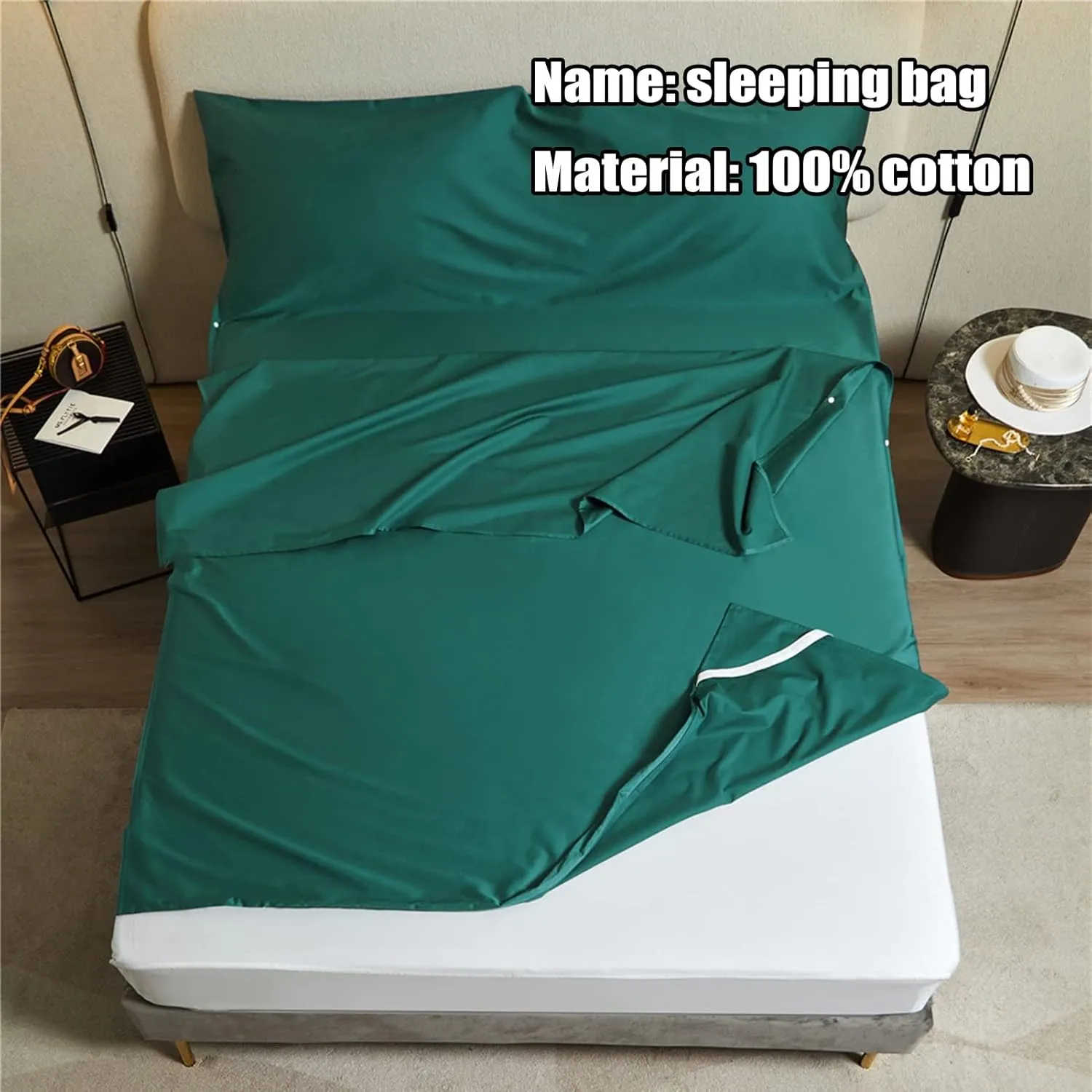 Sleeping Bag Liners 100% Cotton Sleeping Bag Liner, Single/Double Travel Sheets and Camping Sheets, Lightweight Portable Compact Adult Sleeping Bag, 4 Sizes (Size : 160x210cm/62.99x82.67in)