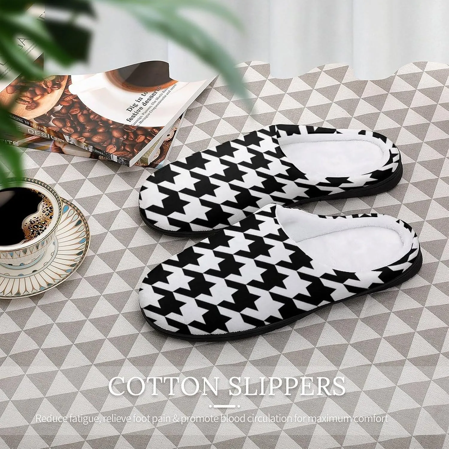 Slippers Non-Slip Indoor House Slippers Home Shoes For Bedroom Hotel Travel Spa