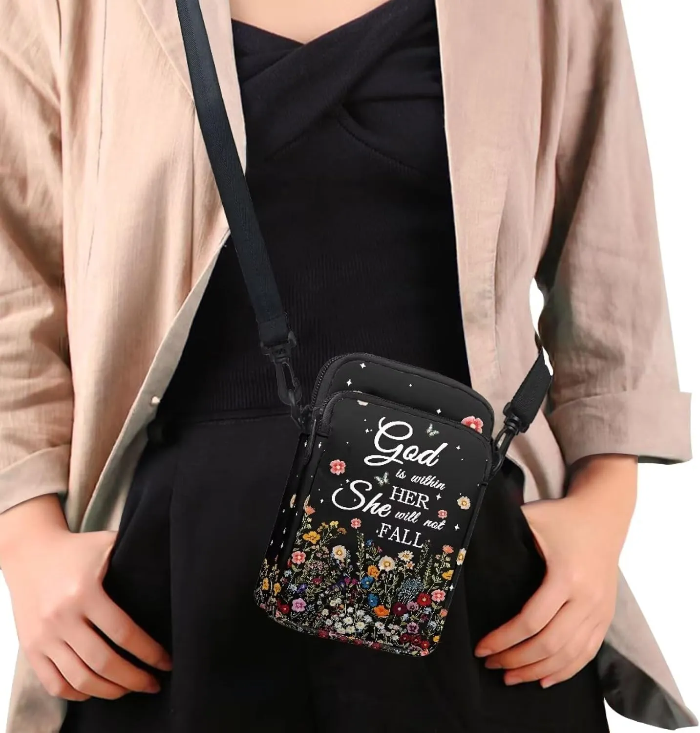 Small Crossbody Bags for Women, Rustic Floral Fruits Print Mini Cell Phone Purses with Crossbody Strap Shoulder Bag