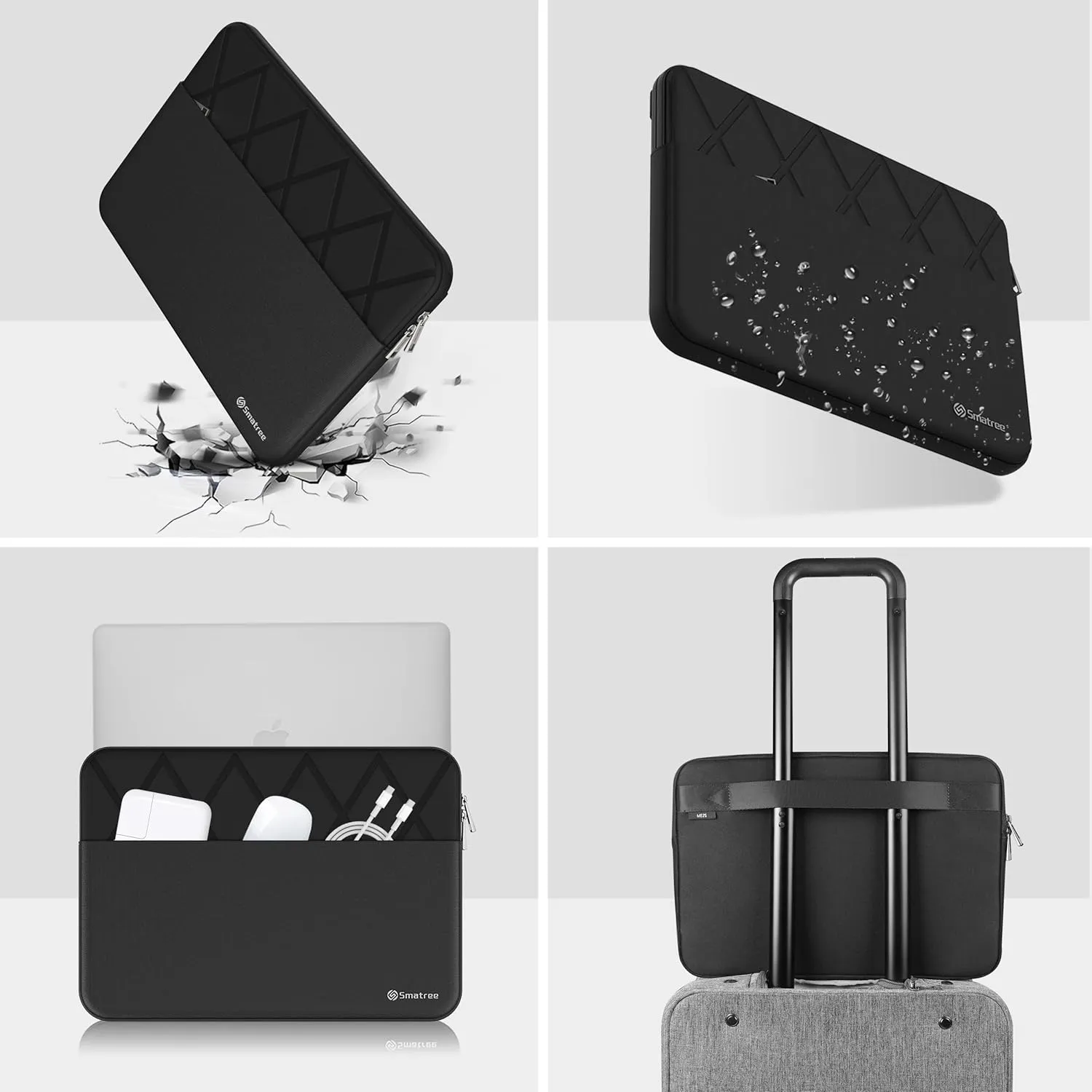 Smatree 13 inch Laptop Sleeve for iPad Pro M4 2024 A2926 A3007 A2925, iPad air M2 2024 A2899/A2900/A2898, 12.9 inch iPad Pro M2/M1 2022/2021/2020/2018 A2764/A2461/A2069, Laptop Case with Pocket (EA31)