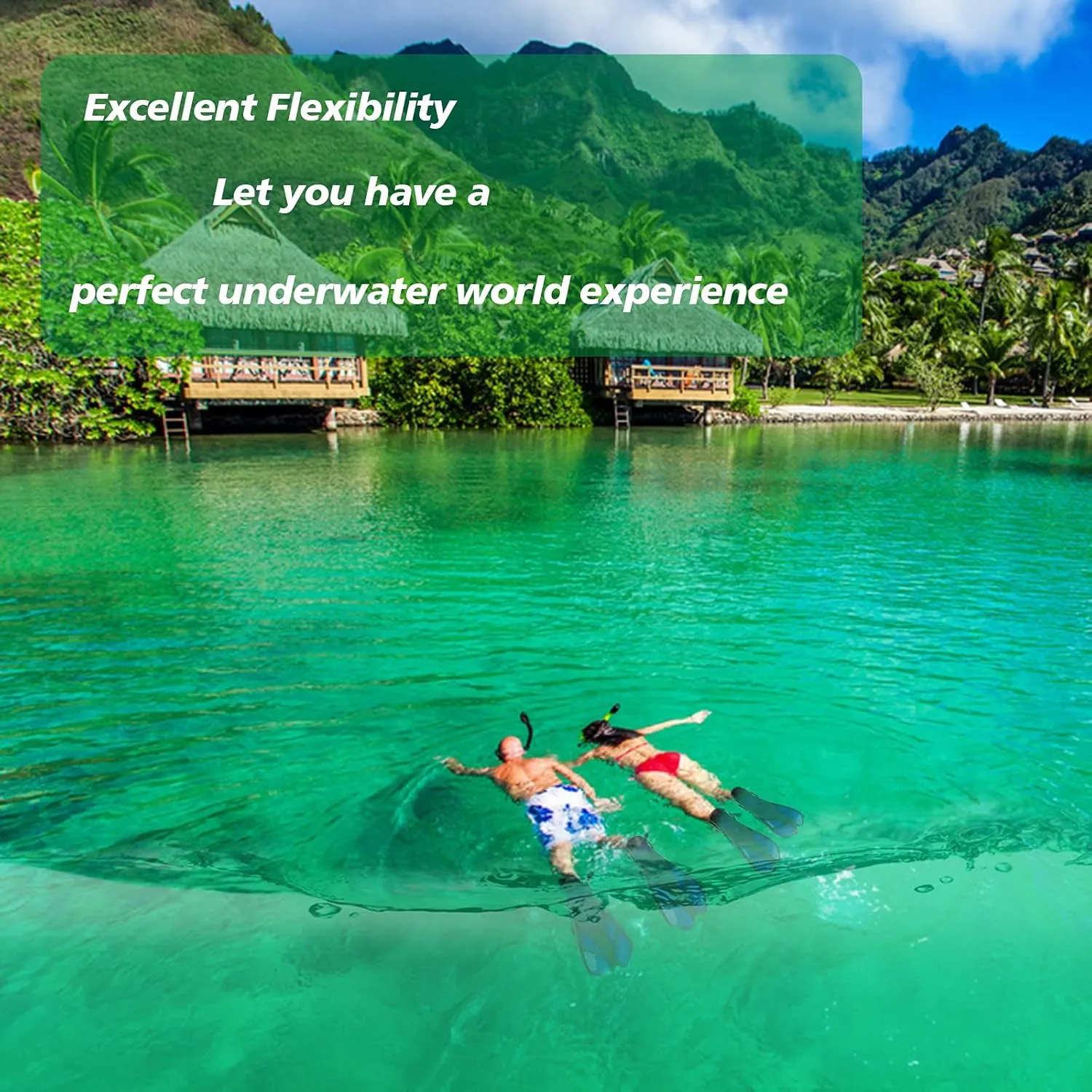 Snorkel Fins, Swimming Fins with Adjustable Buckles Open Heel, Diving Flippers for Men Women Youth Travel Size Short Fins for Snorkeling Diving Swimming