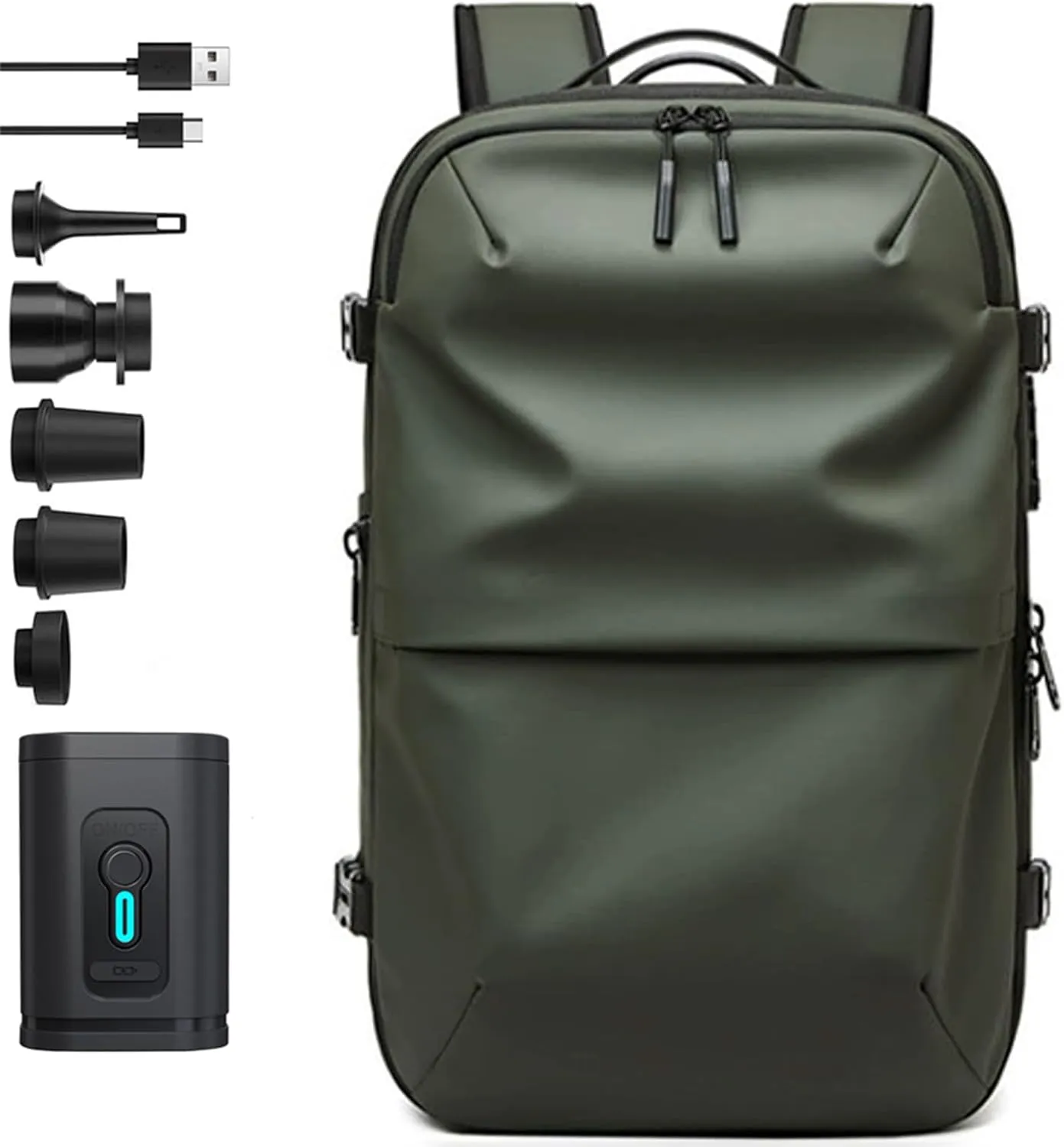 Spacevac Pro Backpack, Ezyvac Vacuum Backpack, 60l Expandable Vacpack Travel Commercial With Pump (2.0-Dark Grey, with Air Pump)