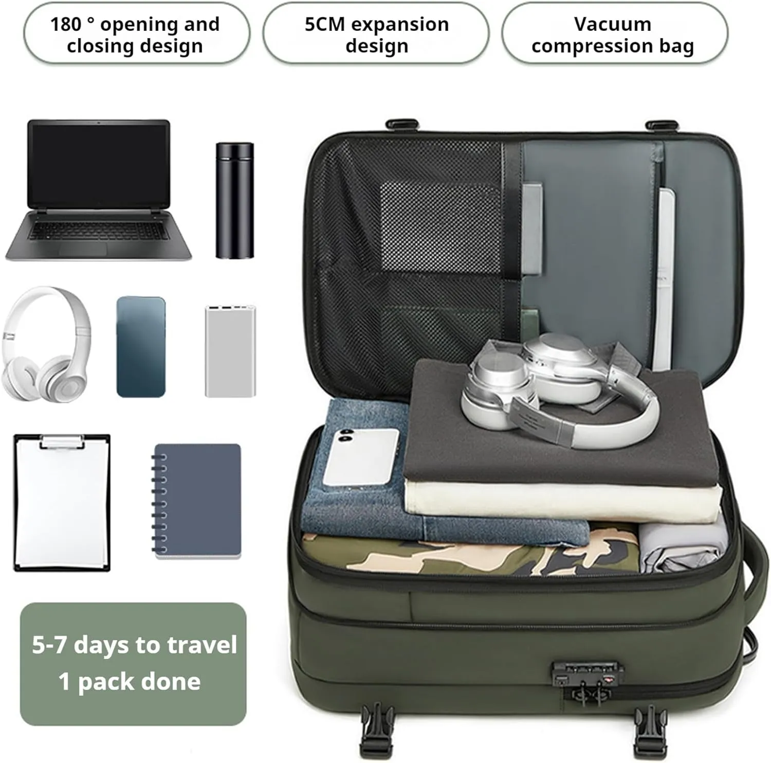 Spacevac Pro Backpack, Ezyvac Vacuum Backpack, 60l Expandable Vacpack Travel Commercial With Pump (2.0-Dark Grey, with Air Pump)