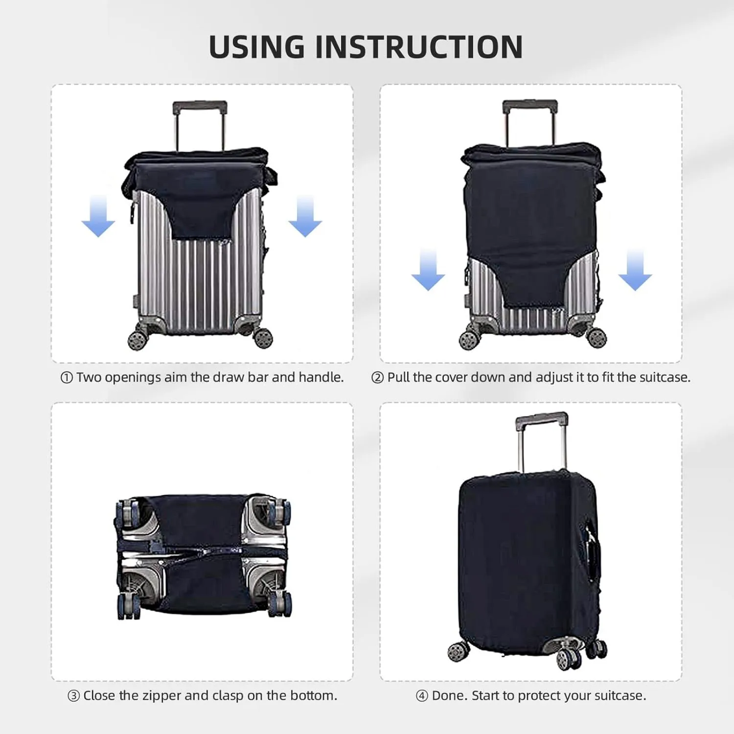 Spandex Travel Luggage Cover Suitcase Protector Bag,Luggage Different Types Dust-Proof Fits 18-32 Inch Luggage, Baggage Covers For Kid And Adult,X-Large