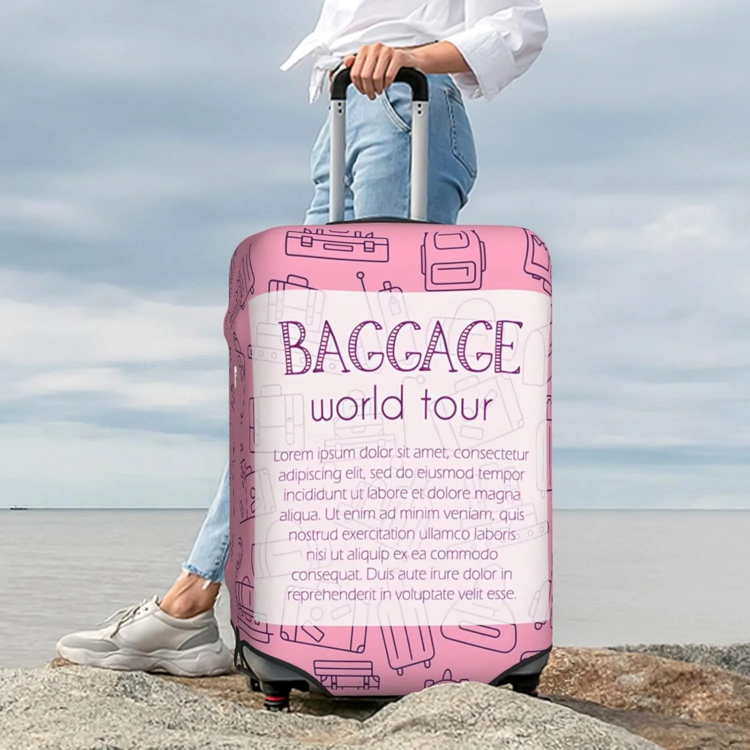 Spandex Travel Luggage Cover Suitcase Protector Bag,Luggage Different Types Dust-Proof Fits 18-32 Inch Luggage, Baggage Covers For Kid And Adult,X-Large
