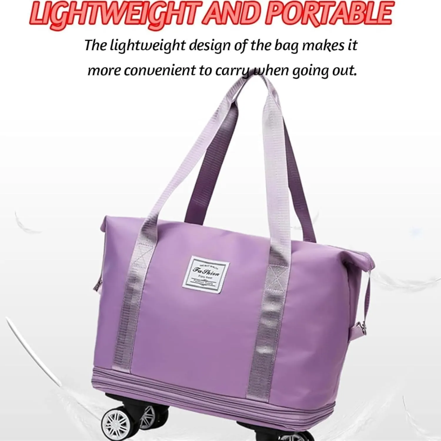 Sparkhomez Travel Bag with Wheels, Universal Wheeled Luggage for Business, 2025 New Large Capacity Bags Wheel Removable, Expandable Carry on Luggage Bags, Can Be Carried by Hand (Dark purple)