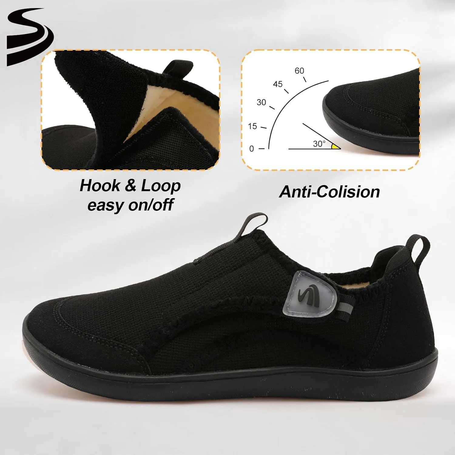 Spesoul Womens Slippers Adjustable Wide Diabetic Shoes Swollen Edema House Slipper Indoor Outdoor Slippers Barefoot House Shoes Cozy Walking Shoe for Bedroom Office Travel