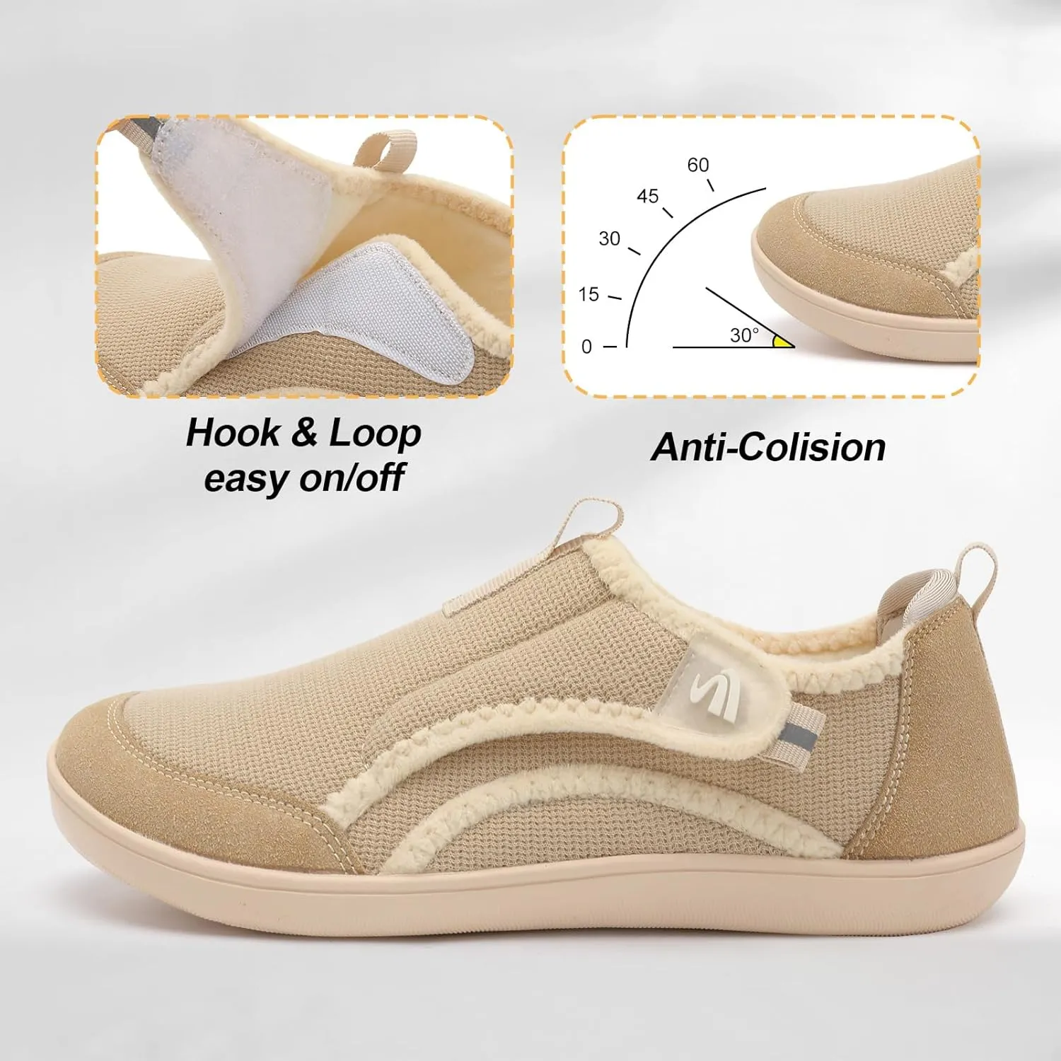 Spesoul Womens Slippers Adjustable Wide Diabetic Shoes Swollen Edema House Slipper Indoor Outdoor Slippers Barefoot House Shoes Cozy Walking Shoe for Bedroom Office Travel