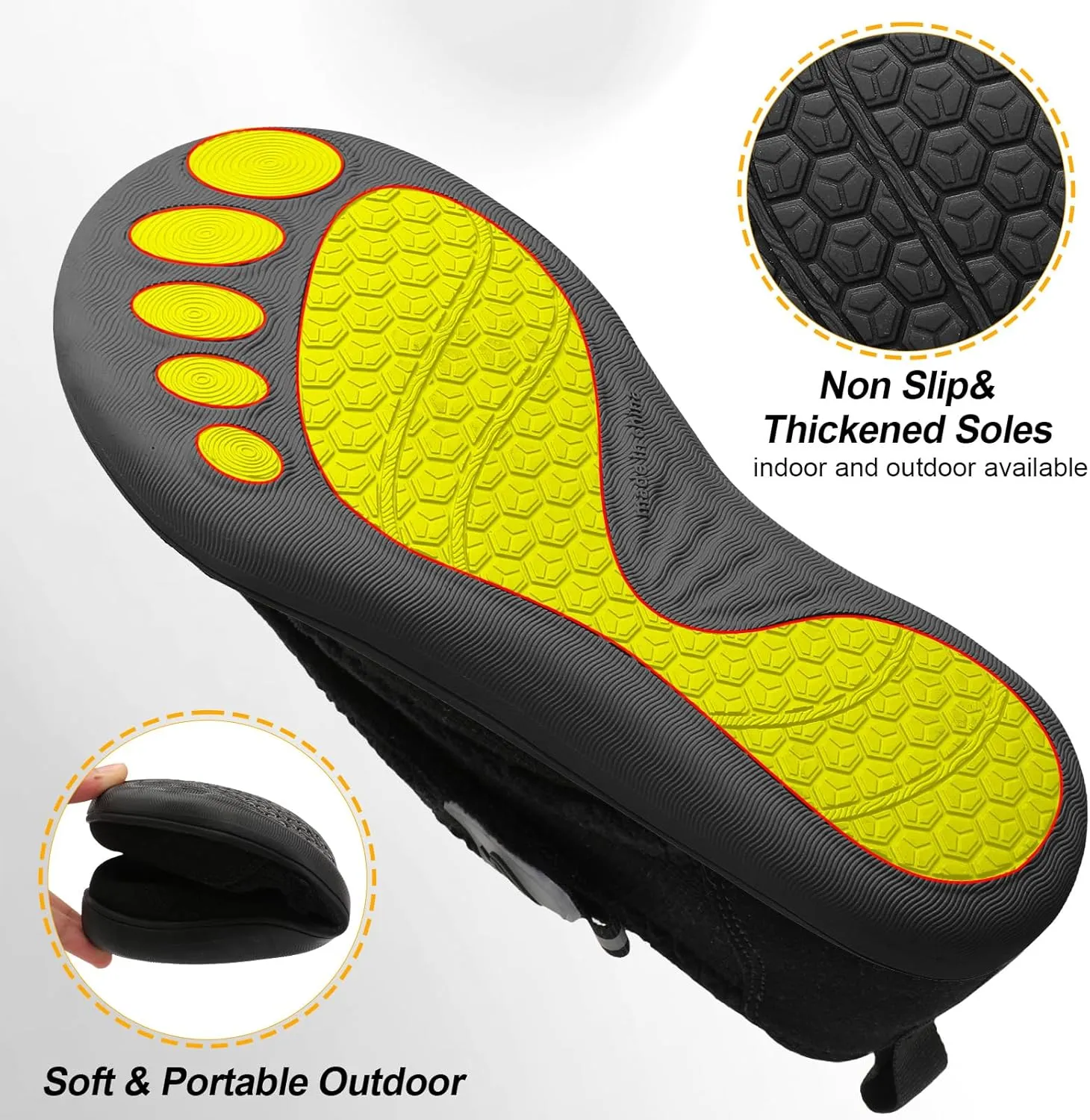 Spesoul Womens Slippers Adjustable Wide Diabetic Shoes Swollen Edema House Slipper Indoor Outdoor Slippers Barefoot House Shoes Cozy Walking Shoe for Bedroom Office Travel
