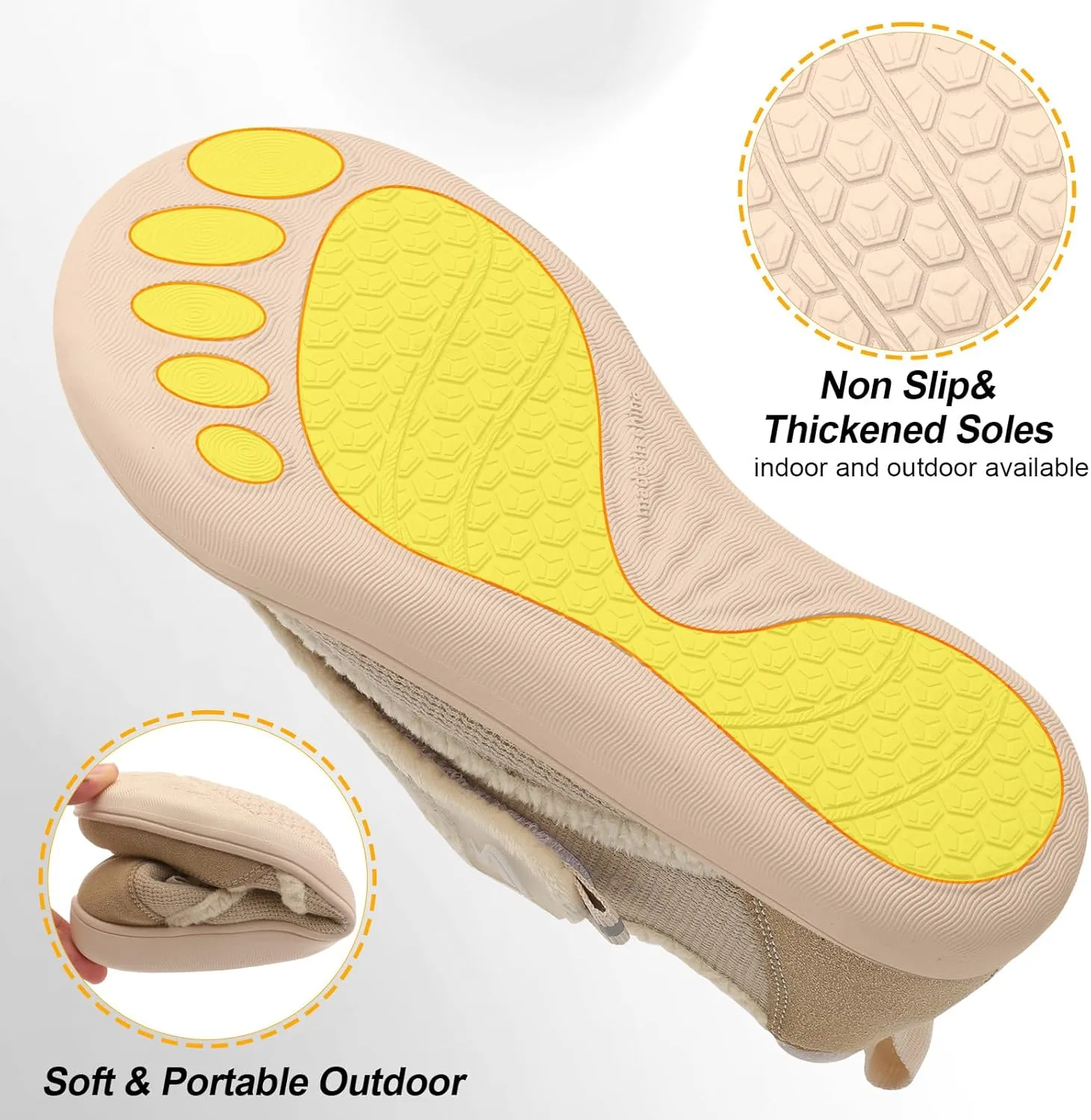 Spesoul Womens Slippers Adjustable Wide Diabetic Shoes Swollen Edema House Slipper Indoor Outdoor Slippers Barefoot House Shoes Cozy Walking Shoe for Bedroom Office Travel