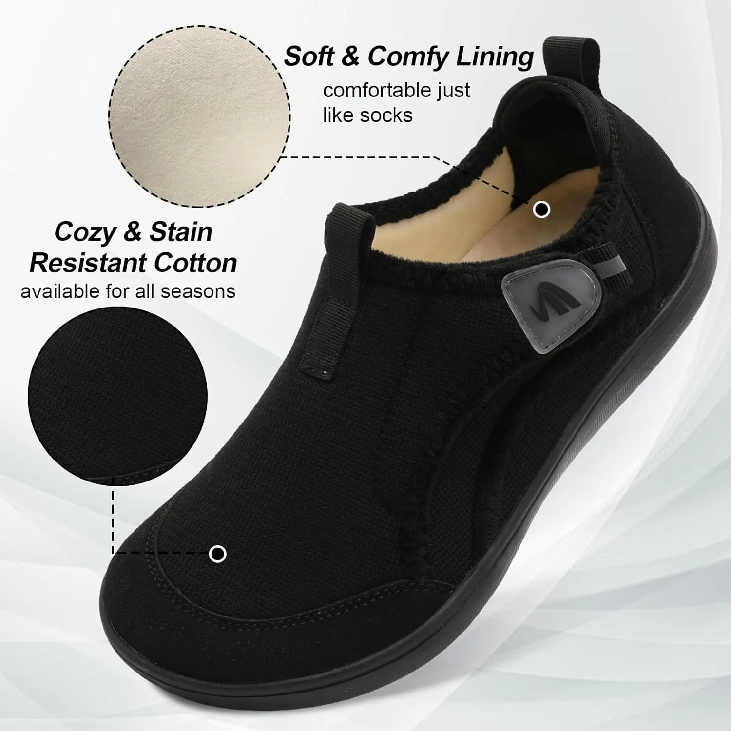 Spesoul Womens Slippers Adjustable Wide Diabetic Shoes Swollen Edema House Slipper Indoor Outdoor Slippers Barefoot House Shoes Cozy Walking Shoe for Bedroom Office Travel
