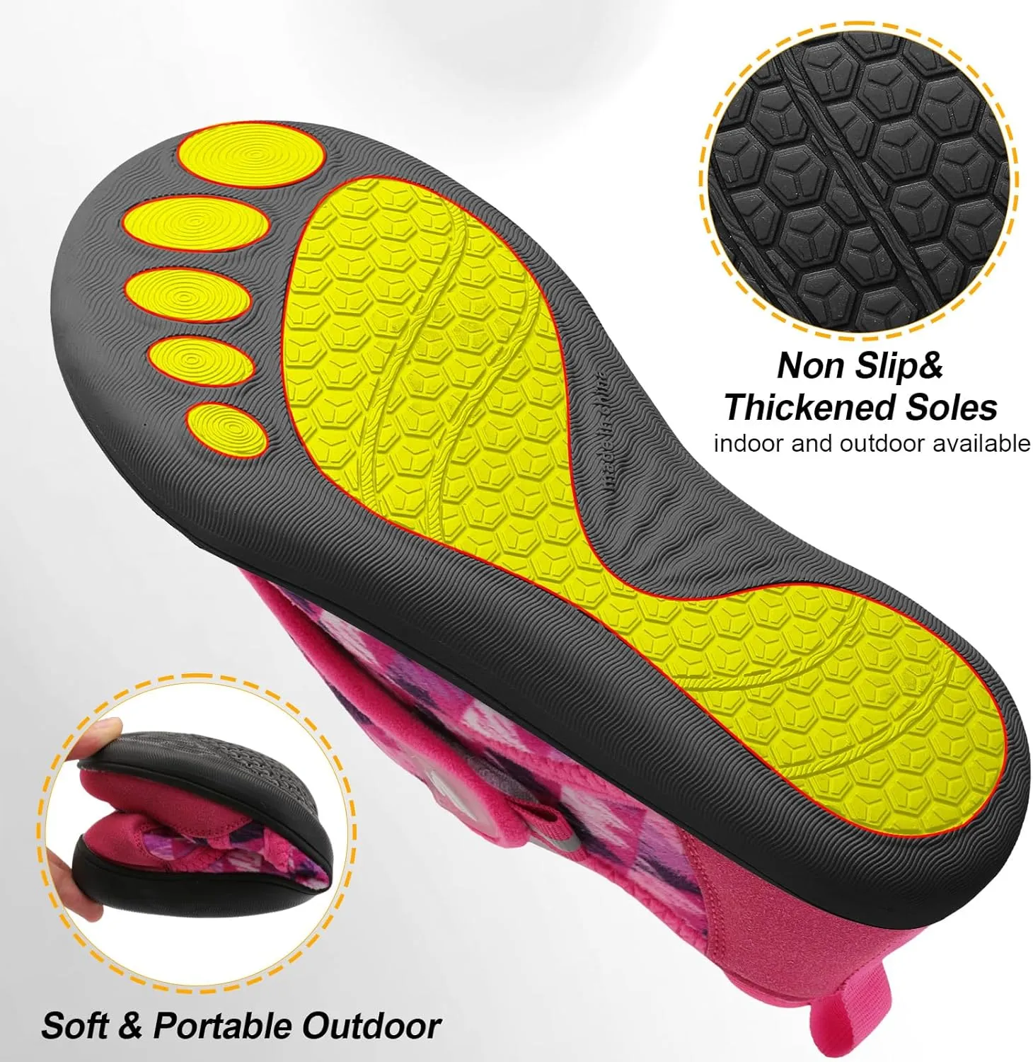 Spesoul Womens Slippers Adjustable Wide Diabetic Shoes Swollen Edema House Slipper Indoor Outdoor Slippers Barefoot House Shoes Cozy Walking Shoe for Bedroom Office Travel