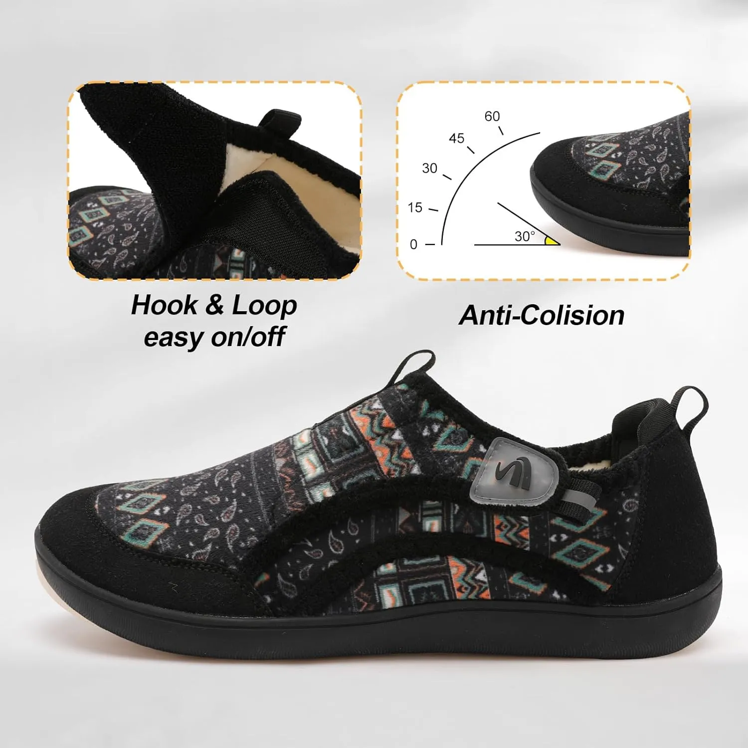 Spesoul Womens Slippers Adjustable Wide Diabetic Shoes Swollen Edema House Slipper Indoor Outdoor Slippers Barefoot House Shoes Cozy Walking Shoe for Bedroom Office Travel