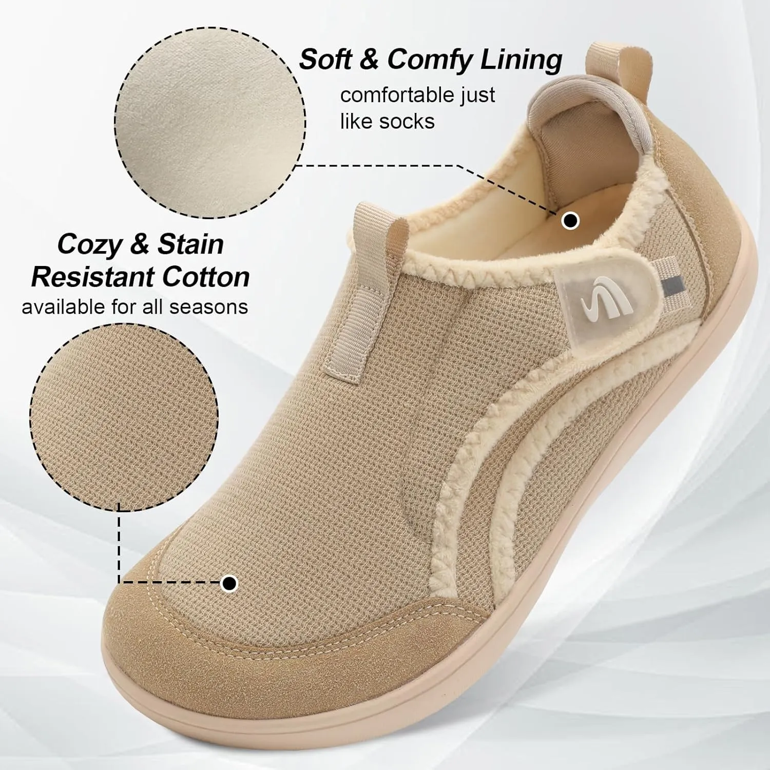 Spesoul Womens Slippers Adjustable Wide Diabetic Shoes Swollen Edema House Slipper Indoor Outdoor Slippers Barefoot House Shoes Cozy Walking Shoe for Bedroom Office Travel