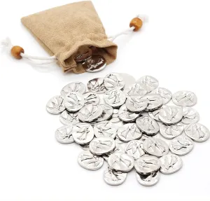 Spirit Guardian Angel Tokens - 50 Pcs Lucky Coins - Handcrafted Silver Metal - Worry Angel Coins - Christian Gifts for Family & Friends
