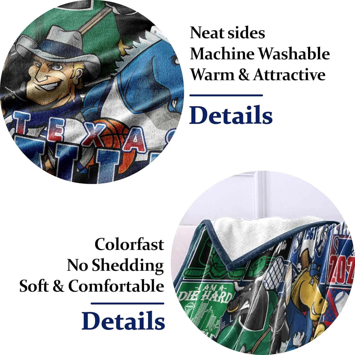 Sports and Outdoors Team Gifts for Men Women, Four Sports Blanket for Player, Football Baseball Hockey Basketball Throw for Teen Boys Girls 60"x50"