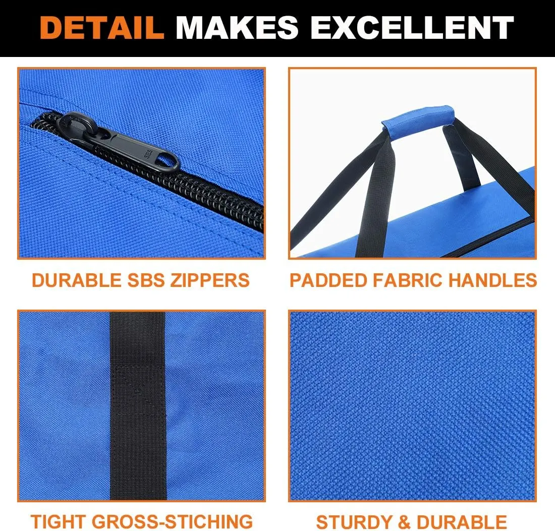 Sports Duffle Bag - Extra Large Travel Duffel Luggage Bag with Upgrade Zipper, Sturdy & Water Resistant, Black (Blue 45inch)