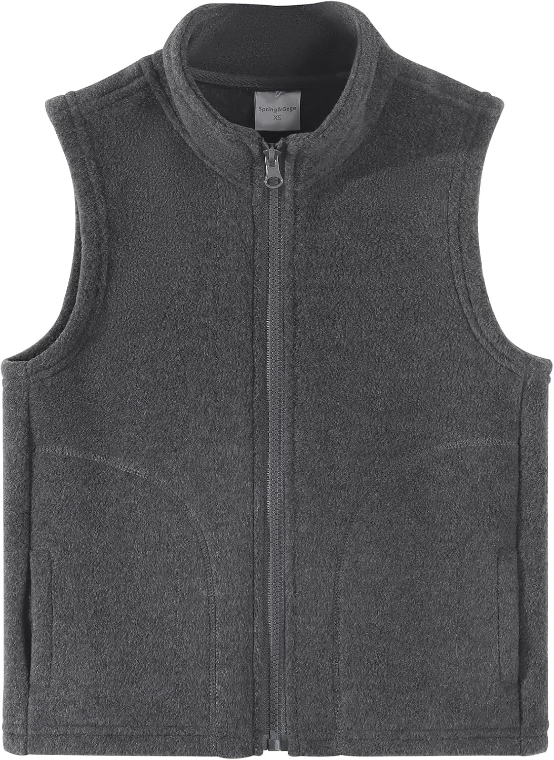 Spring&Gege Boys Full Zip Polar Fleece Vest Sleeveless Outwear Warm Jacket with Pockets (3-12 Years)