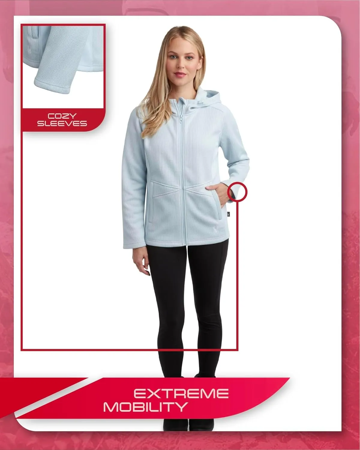 Spyder Women's Fleece Jacket - Lightweight Polar Fleece Lined, Wind-Resistant Hooded Zip Up Active Sweater Jacket (S-XL)