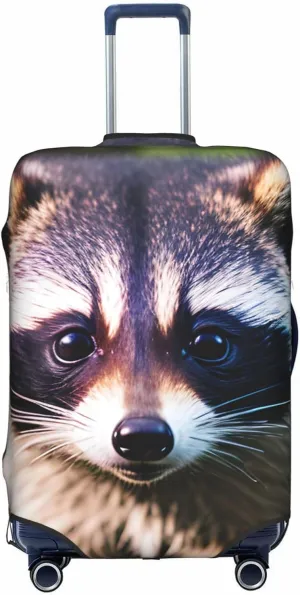 SSIMOO Little Raccoon Face 1 Stylish Luggage Cover,Experience Of Style And Functionality,Perfect Travel Companion