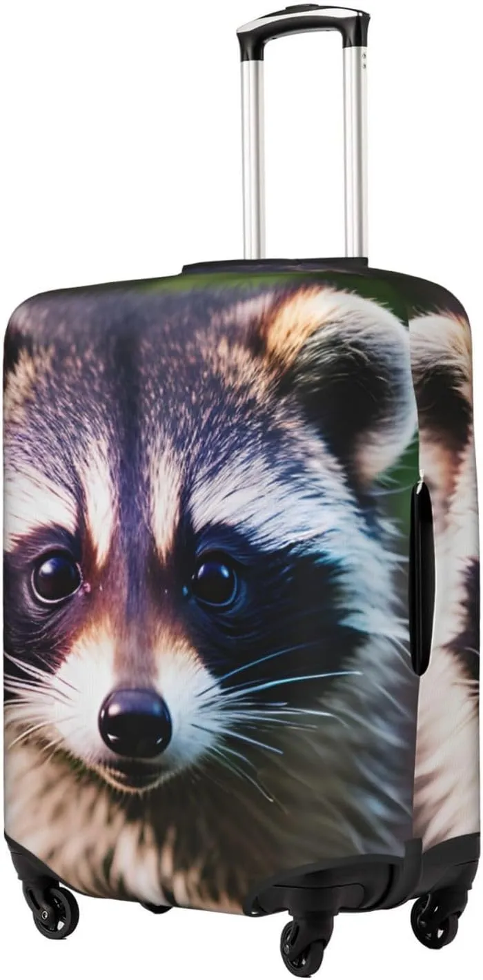 SSIMOO Little Raccoon Face 1 Stylish Luggage Cover,Experience Of Style And Functionality,Perfect Travel Companion