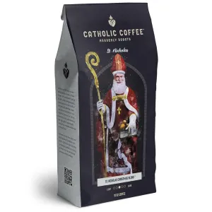 St. Nicholas Christmas Blend (Ground) 12 oz - Small-Batch Craft Coffee, Gift for Catholic Faithful & Coffee Lovers