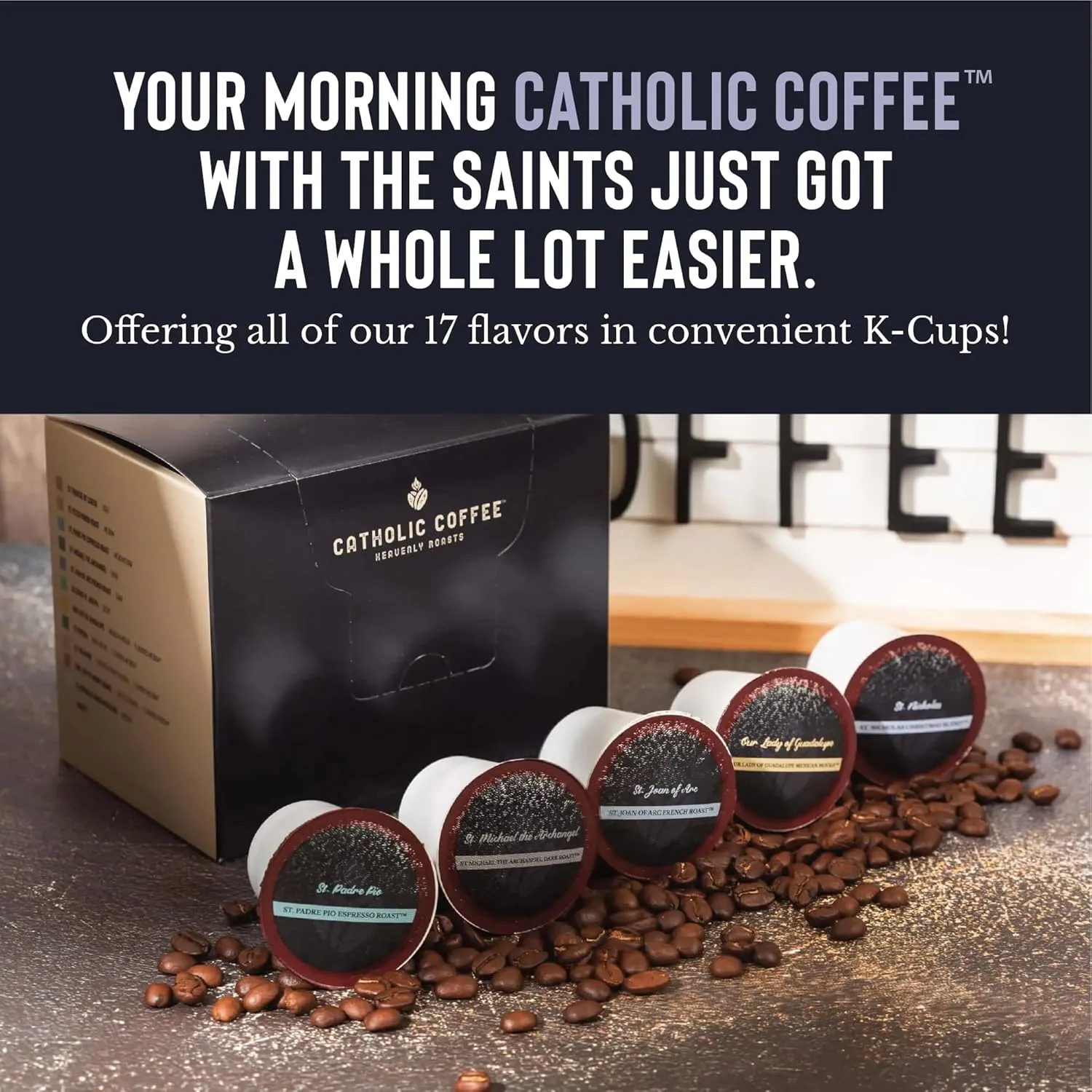 St. Nicholas Christmas Blend (Ground) 12 oz - Small-Batch Craft Coffee, Gift for Catholic Faithful & Coffee Lovers