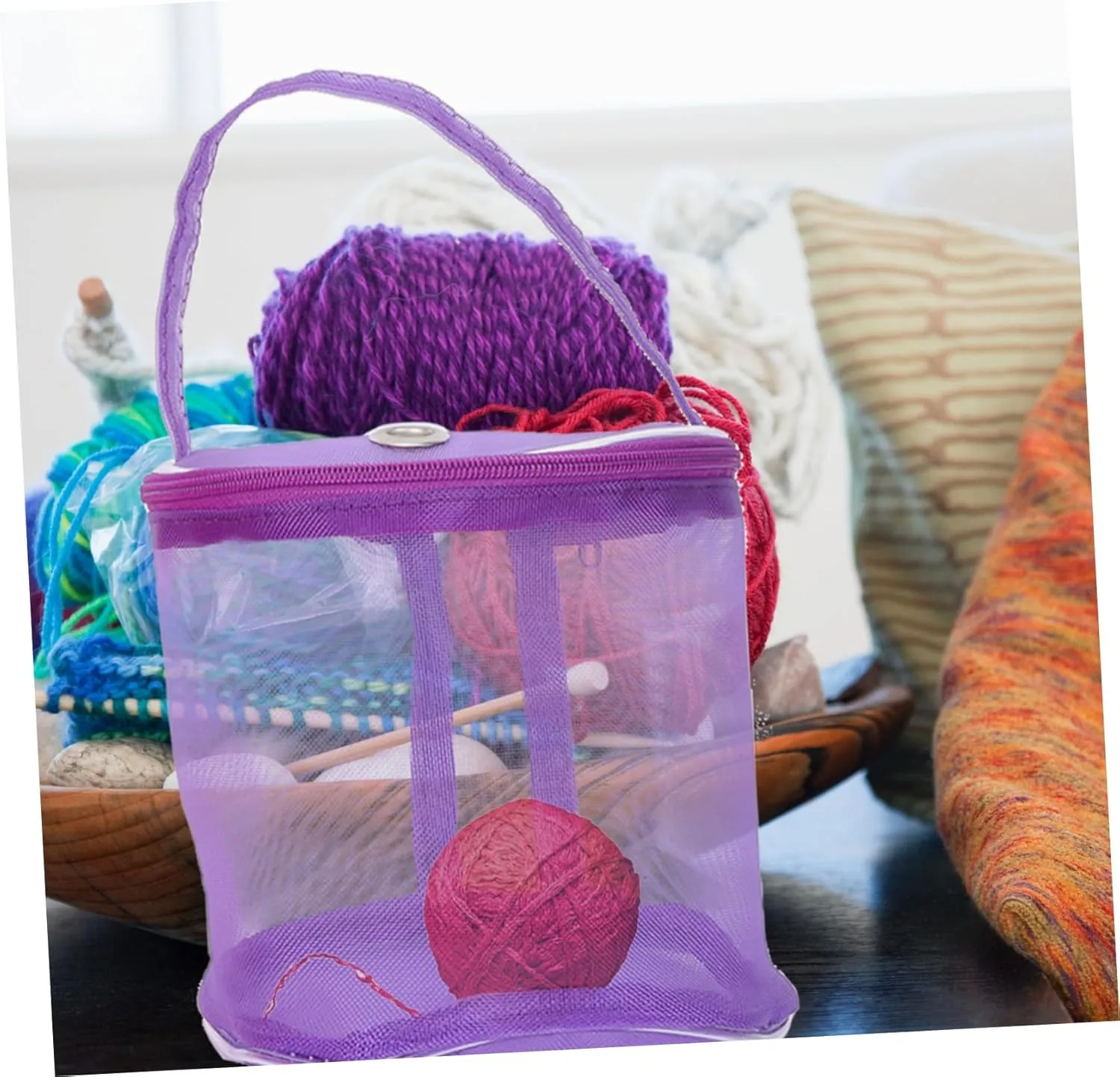 STOBOK 3sets Portable Yarn Balls Bag Woolen Yarn Bag Knitting Tool Storage Pouch Accessory for Crocheting 2pcs*3