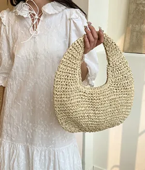 Straw Purses for Women Paper Straw Small Tote Bag Top-handle Bag Crossbody Shoulder Bags for Beach Summer Travel