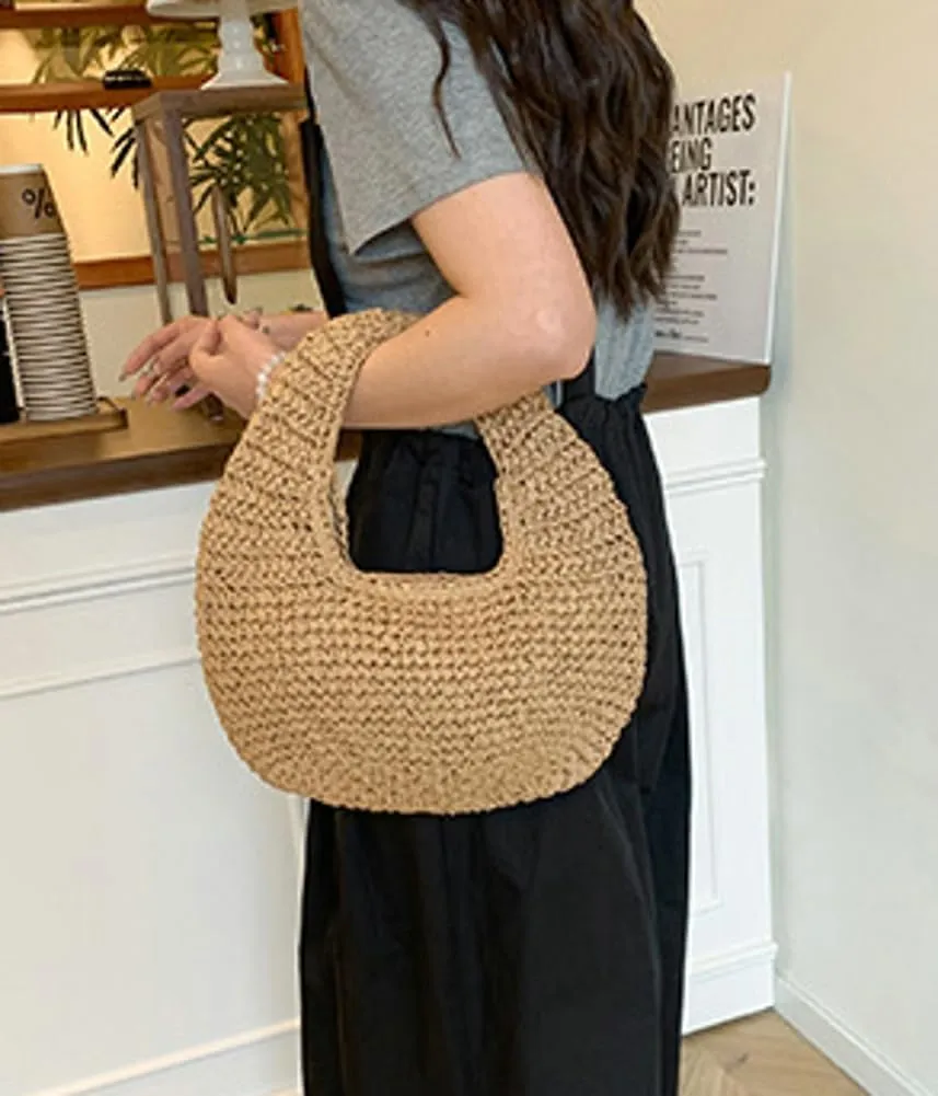 Straw Purses for Women Paper Straw Small Tote Bag Top-handle Bag Crossbody Shoulder Bags for Beach Summer Travel